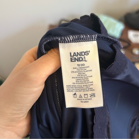 Women's Chlorine Resistant High Leg Soft Cup Tugless Sporty OnePiece Blue Floral - Picture 4 of 4